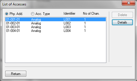 Alcatel list of accesses Alcatel list of accesses